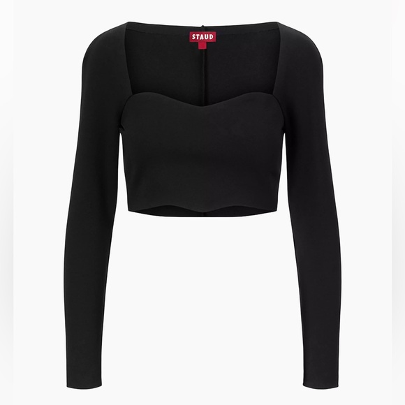 STAUD Long Sleeve Black Corde Top, NEW - Picture 2 of 5